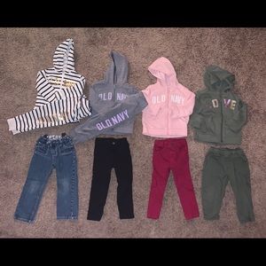 Sweatsuits and pants all 2t, various brands
